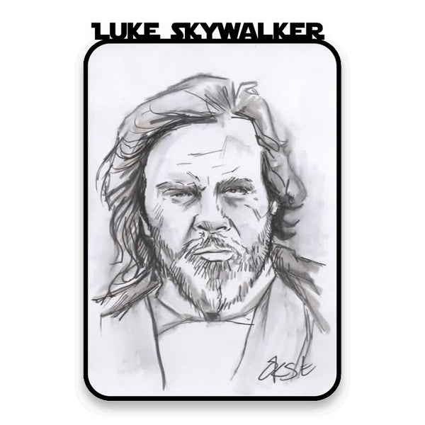 Luke Skywalker ( Last Jedi) Hand Drawn A6 Sketch Card