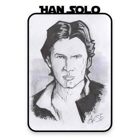 Han Solo Hand Drawn A6 Sketch Card